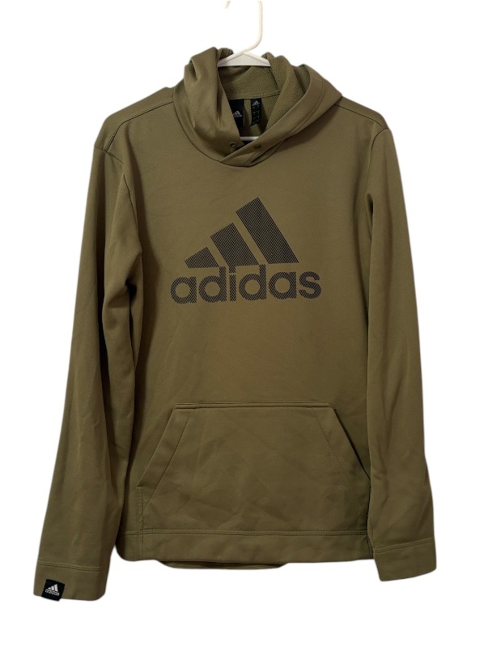 Adidas Olive Green Badge of Sport Logo Athletic Hoodie